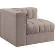 Meridian Furniture Rummi Taupe Velvet Performance Fabric Corner Chair
