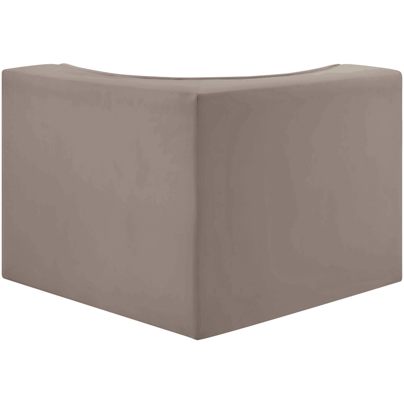 Meridian Furniture Rummi Taupe Velvet Performance Fabric Corner Chair