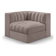Meridian Furniture Rummi Taupe Velvet Performance Fabric Corner Chair