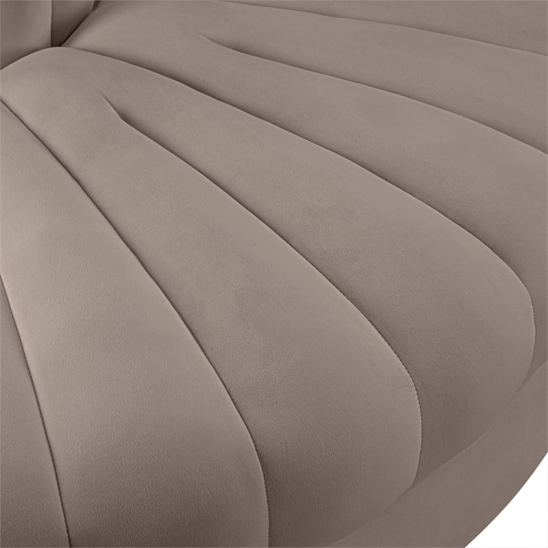 Meridian Furniture Rummi Taupe Velvet Performance Fabric Reverse Corner