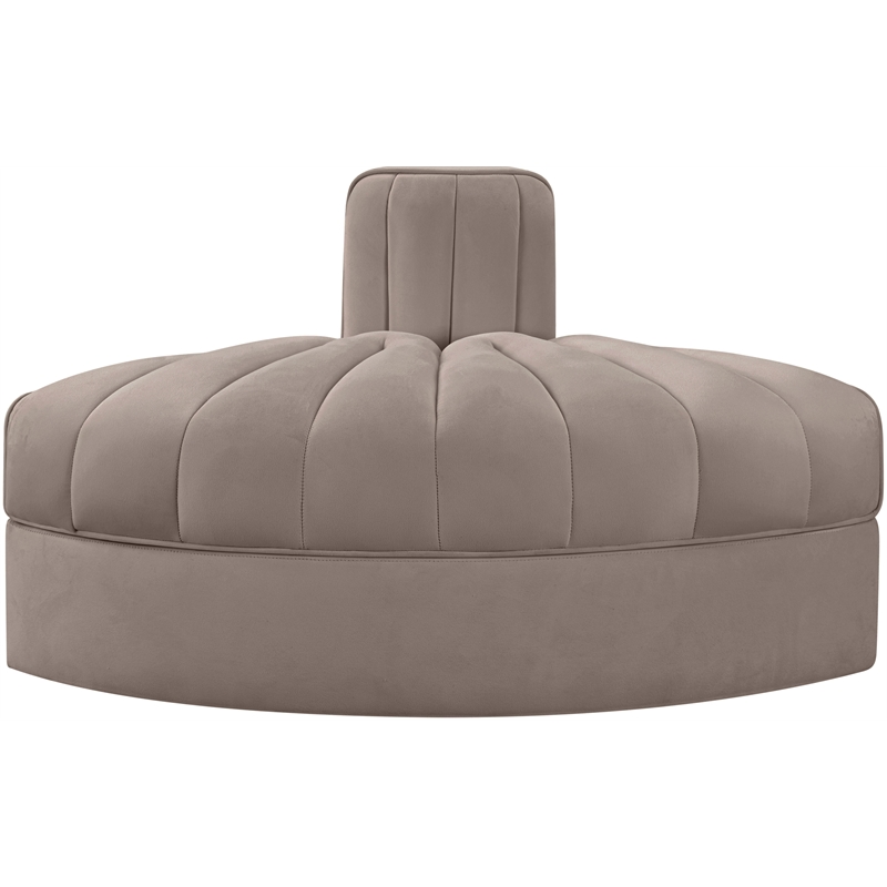 Meridian Furniture Rummi Taupe Velvet Performance Fabric Reverse Corner
