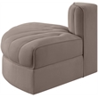 Meridian Furniture Rummi Taupe Velvet Performance Fabric Reverse Corner