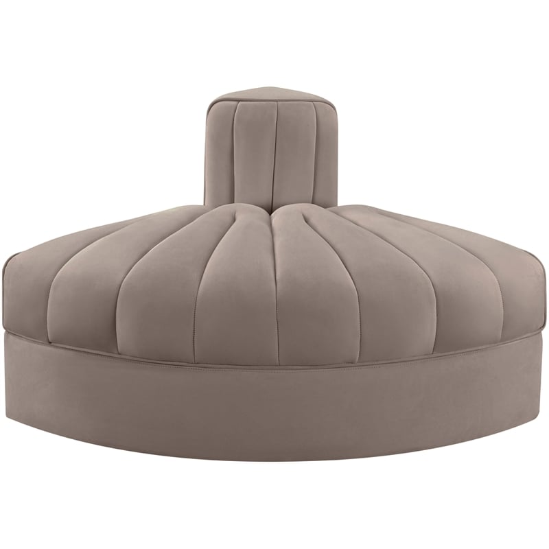 Meridian Furniture Rummi Taupe Velvet Performance Fabric Reverse Corner