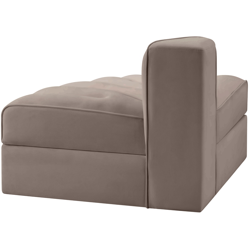 Meridian Furniture Rummi Taupe Velvet Performance Fabric Reverse Corner