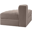 Meridian Furniture Rummi Taupe Velvet Performance Fabric Reverse Corner
