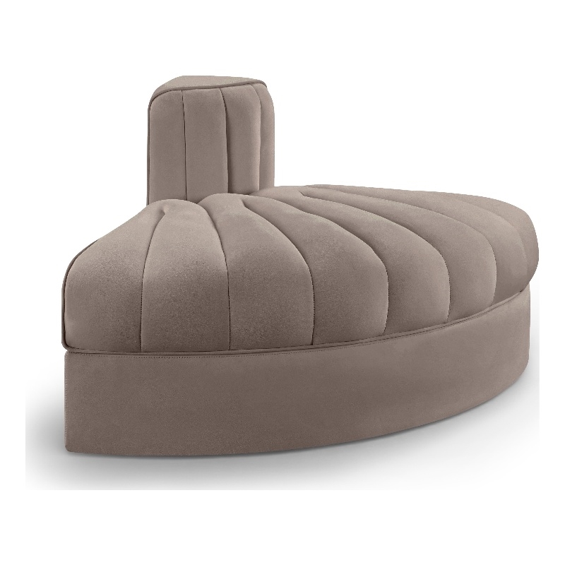 Meridian Furniture Rummi Taupe Velvet Performance Fabric Reverse Corner