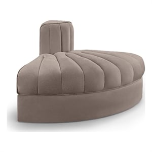 Meridian Furniture Rummi Taupe Velvet Performance Fabric Reverse Corner