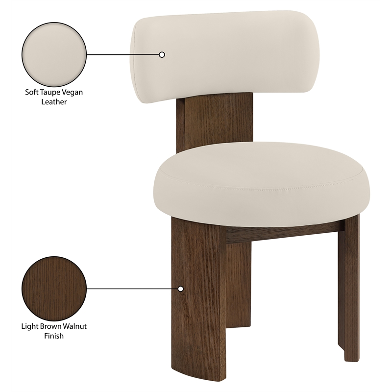 Meridian Furniture Atelier Taupe Vegan Leather Dining Chair (Set of 2)