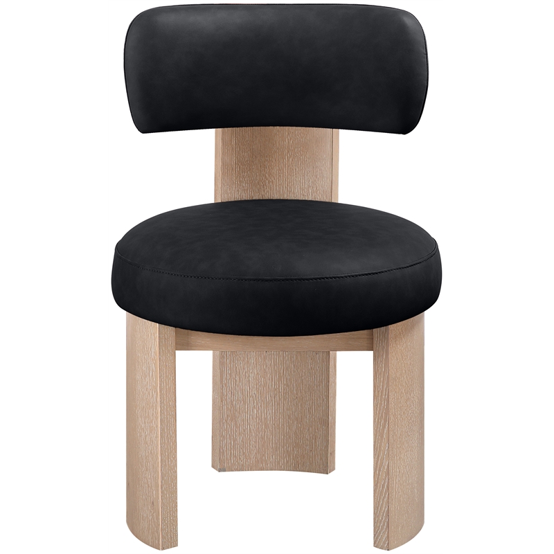 Meridian Furniture Atelier Black Vegan Leather Dining Chair (Set of 2)