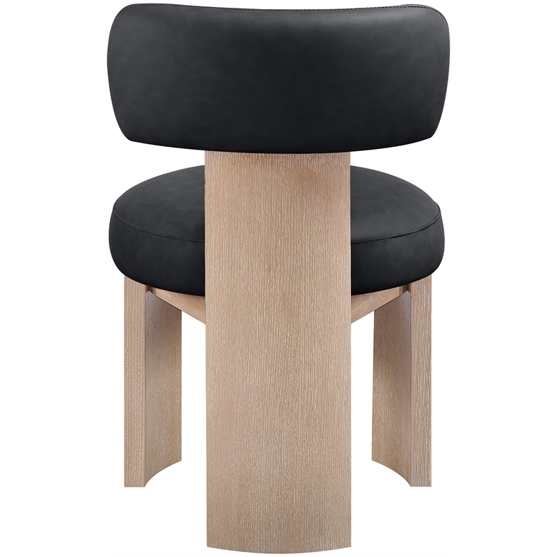 Meridian Furniture Atelier Black Vegan Leather Dining Chair (Set of 2)