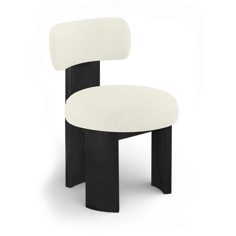 Meridian Furniture Atelier Cream Vegan Leather Dining Chair (Set of 2)