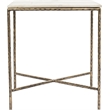 Meridian Furniture Valen White Marble And Iron End Table