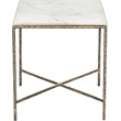 Meridian Furniture Valen White Marble And Iron End Table