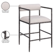 Meridian Furniture Axis Beige Linen Textured Fabric Counter Stool (Set of 2)