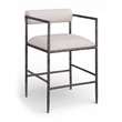 Meridian Furniture Axis Beige Linen Textured Fabric Counter Stool (Set of 2)