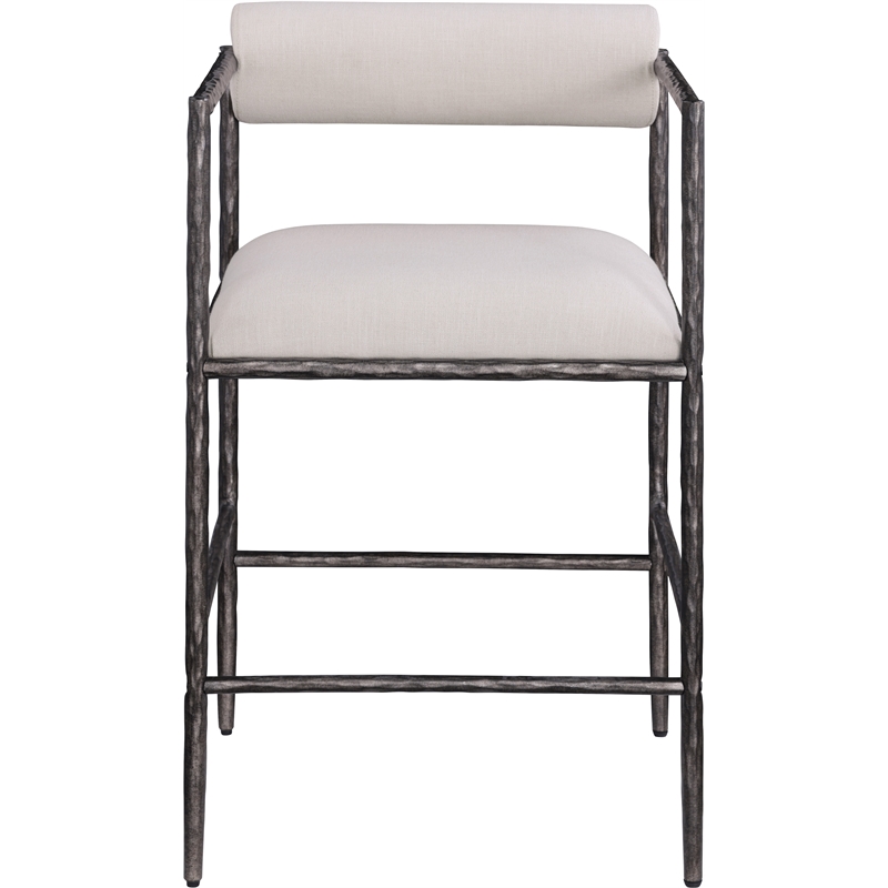 Meridian Furniture Axis Beige Linen Textured Fabric Counter Stool (Set of 2)