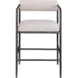 Meridian Furniture Axis Beige Linen Textured Fabric Counter Stool (Set of 2)