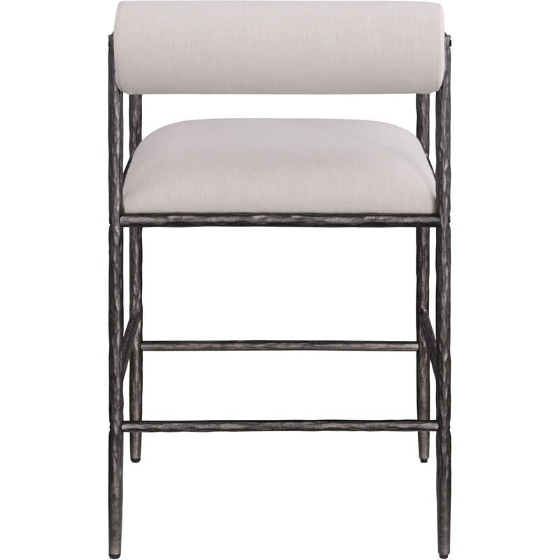 Meridian Furniture Axis Beige Linen Textured Fabric Counter Stool (Set of 2)