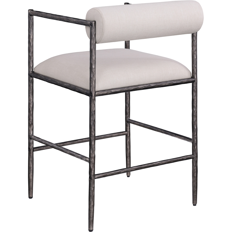 Meridian Furniture Axis Beige Linen Textured Fabric Counter Stool (Set of 2)