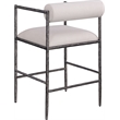 Meridian Furniture Axis Beige Linen Textured Fabric Counter Stool (Set of 2)