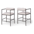 Meridian Furniture Axis Beige Linen Textured Fabric Counter Stool (Set of 2)