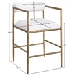 Meridian Furniture Axis Cream Linen Textured Fabric Counter Stool (Set of 2)