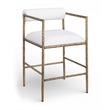Meridian Furniture Axis Cream Linen Textured Fabric Counter Stool (Set of 2)