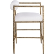 Meridian Furniture Axis Cream Linen Textured Fabric Counter Stool (Set of 2)