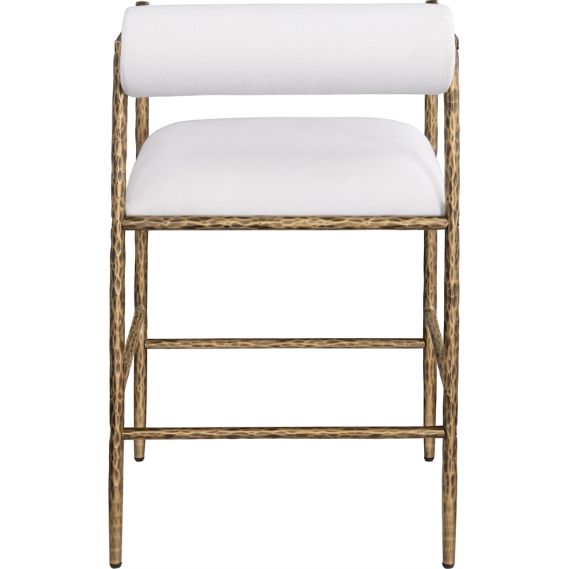 Meridian Furniture Axis Cream Linen Textured Fabric Counter Stool (Set of 2)