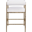Meridian Furniture Axis Cream Linen Textured Fabric Counter Stool (Set of 2)