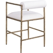 Meridian Furniture Axis Cream Linen Textured Fabric Counter Stool (Set of 2)