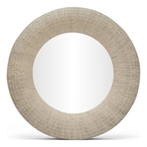 Meridian Furniture Meadow 48&quot Natural Jute Rope Framed Mirror