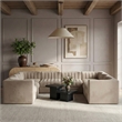 Meridian Furniture Rummi Beige Velvet Performance Fabric Modular Sectional