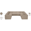 Meridian Furniture Rummi Beige Velvet Performance Fabric Modular Sectional