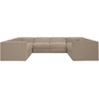 Meridian Furniture Rummi Beige Velvet Performance Fabric Modular Sectional