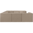 Meridian Furniture Rummi Beige Velvet Performance Fabric Modular Sectional