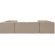 Meridian Furniture Rummi Beige Velvet Performance Fabric Modular Sectional