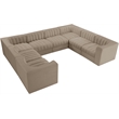Meridian Furniture Rummi Beige Velvet Performance Fabric Modular Sectional