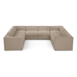 Meridian Furniture Rummi Beige Velvet Performance Fabric Modular Sectional