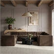 Meridian Furniture Rummi Brown Velvet Performance Fabric Modular Sectional