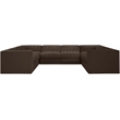 Meridian Furniture Rummi Brown Velvet Performance Fabric Modular Sectional
