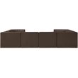 Meridian Furniture Rummi Brown Velvet Performance Fabric Modular Sectional