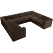 Meridian Furniture Rummi Brown Velvet Performance Fabric Modular Sectional