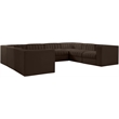 Meridian Furniture Rummi Brown Velvet Performance Fabric Modular Sectional