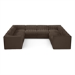 Meridian Furniture Rummi Brown Velvet Performance Fabric Modular Sectional