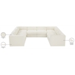 Meridian Furniture Rummi Cream Velvet Performance Fabric Modular Sectional