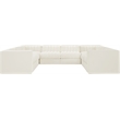 Meridian Furniture Rummi Cream Velvet Performance Fabric Modular Sectional