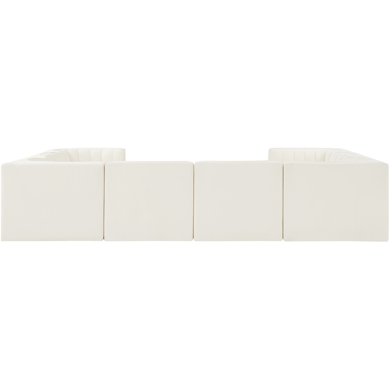 Meridian Furniture Rummi Cream Velvet Performance Fabric Modular Sectional