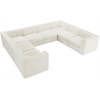 Meridian Furniture Rummi Cream Velvet Performance Fabric Modular Sectional