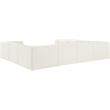 Meridian Furniture Rummi Cream Velvet Performance Fabric Modular Sectional